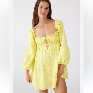 FOR LOVE AND LEMONS Sierra Puff Sleeve Mini Dress Size Medium